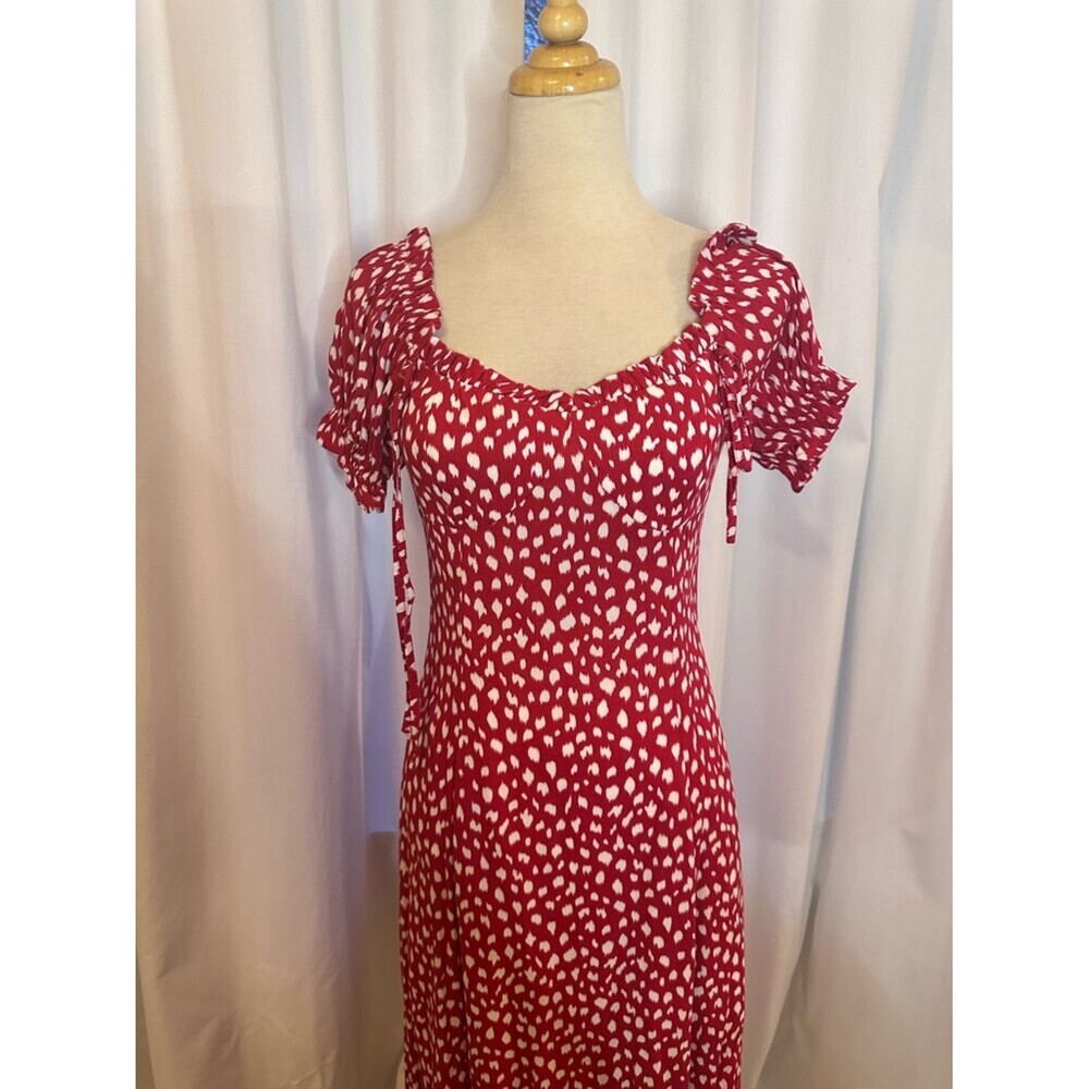 Red & White Polka Dot Maxi Dress - Picture 5 of 6